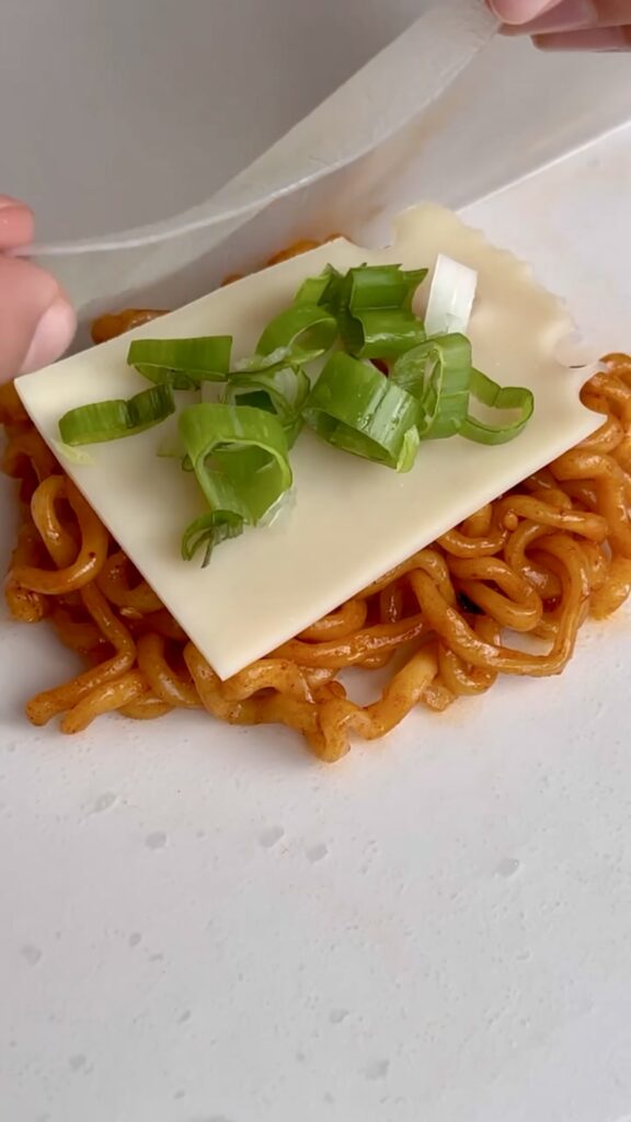 Assembling the dumplings