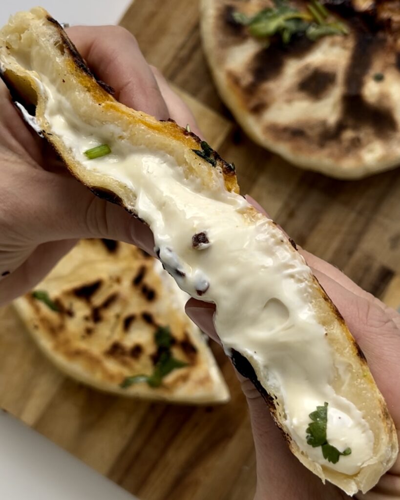 3 Ingredient Cheesy Naan