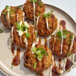 Vegan Rice Balls on cream plate