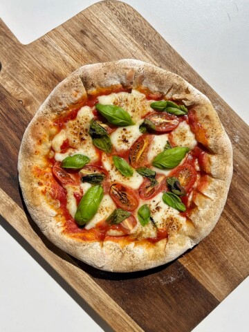 Easy stuffed crust pizza that takes less than 30 minutes.