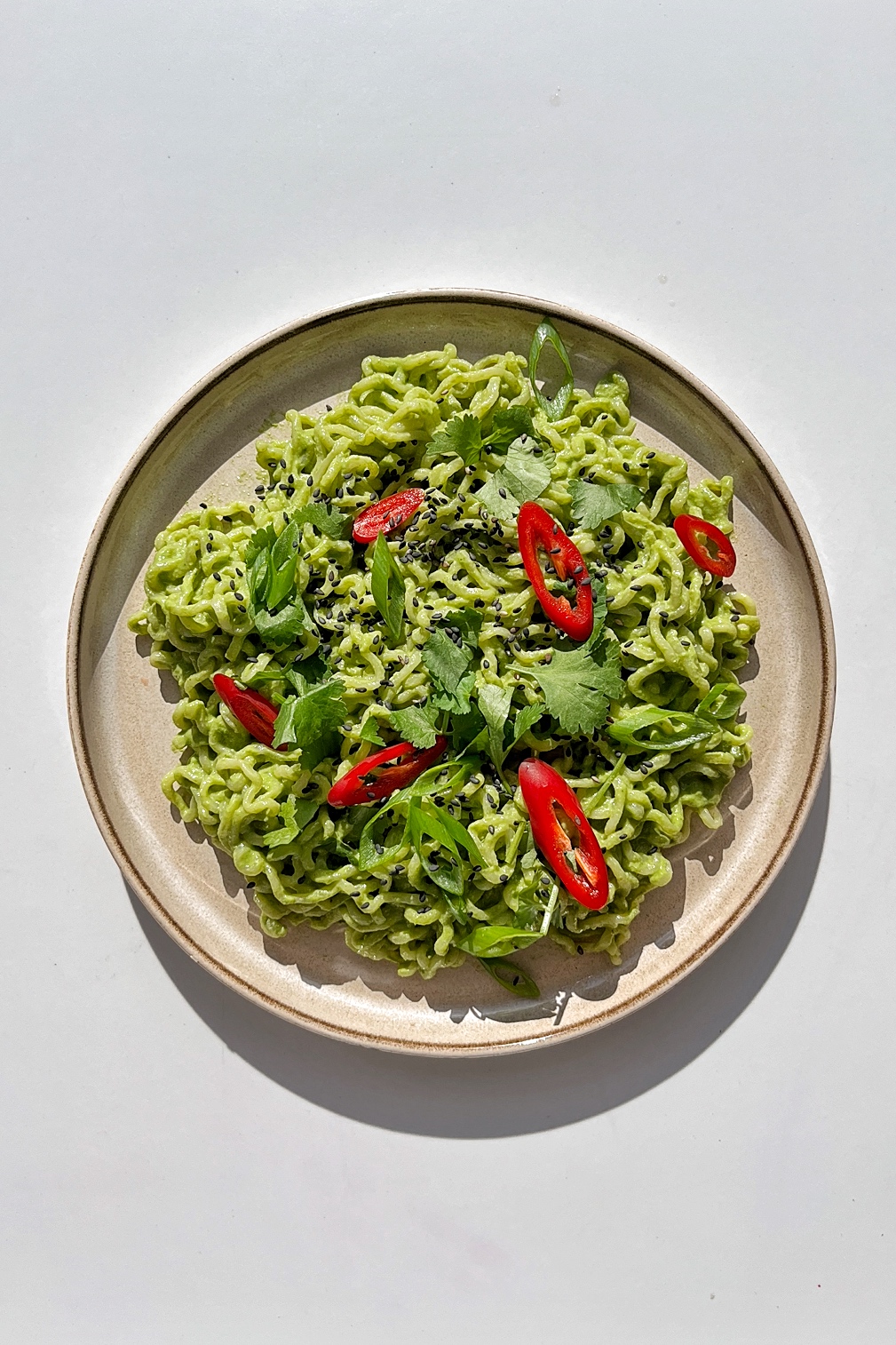 Green tahini miso ramen.
