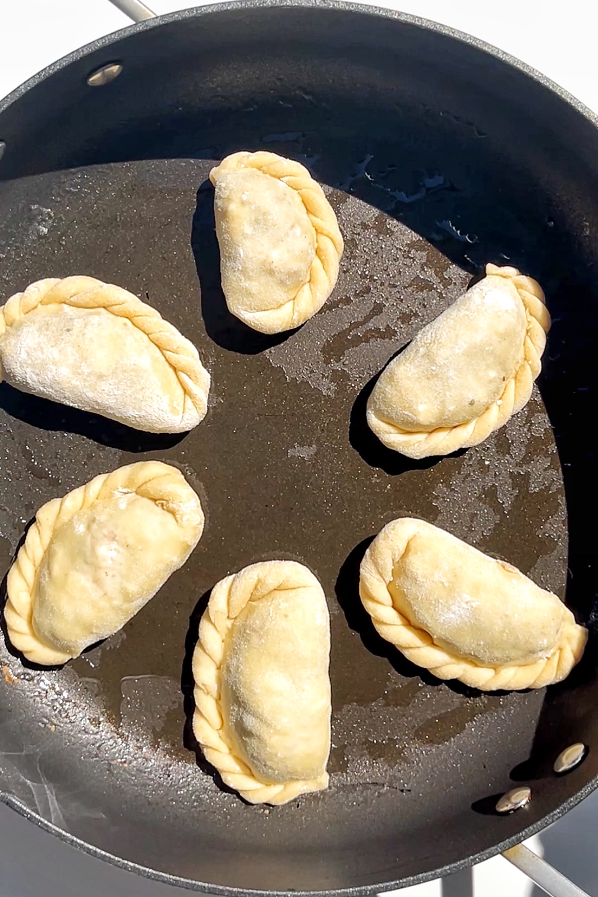 Cooking dumplings.