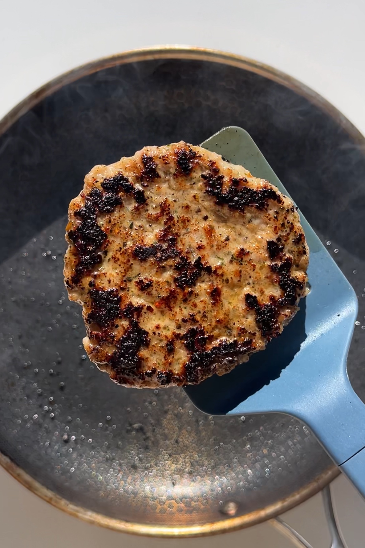 Fried sausage patty.
