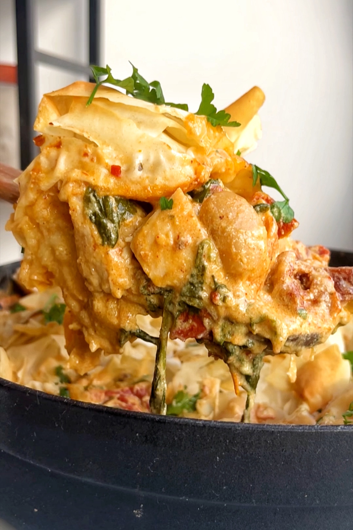 Side view of marry me chicken pie.