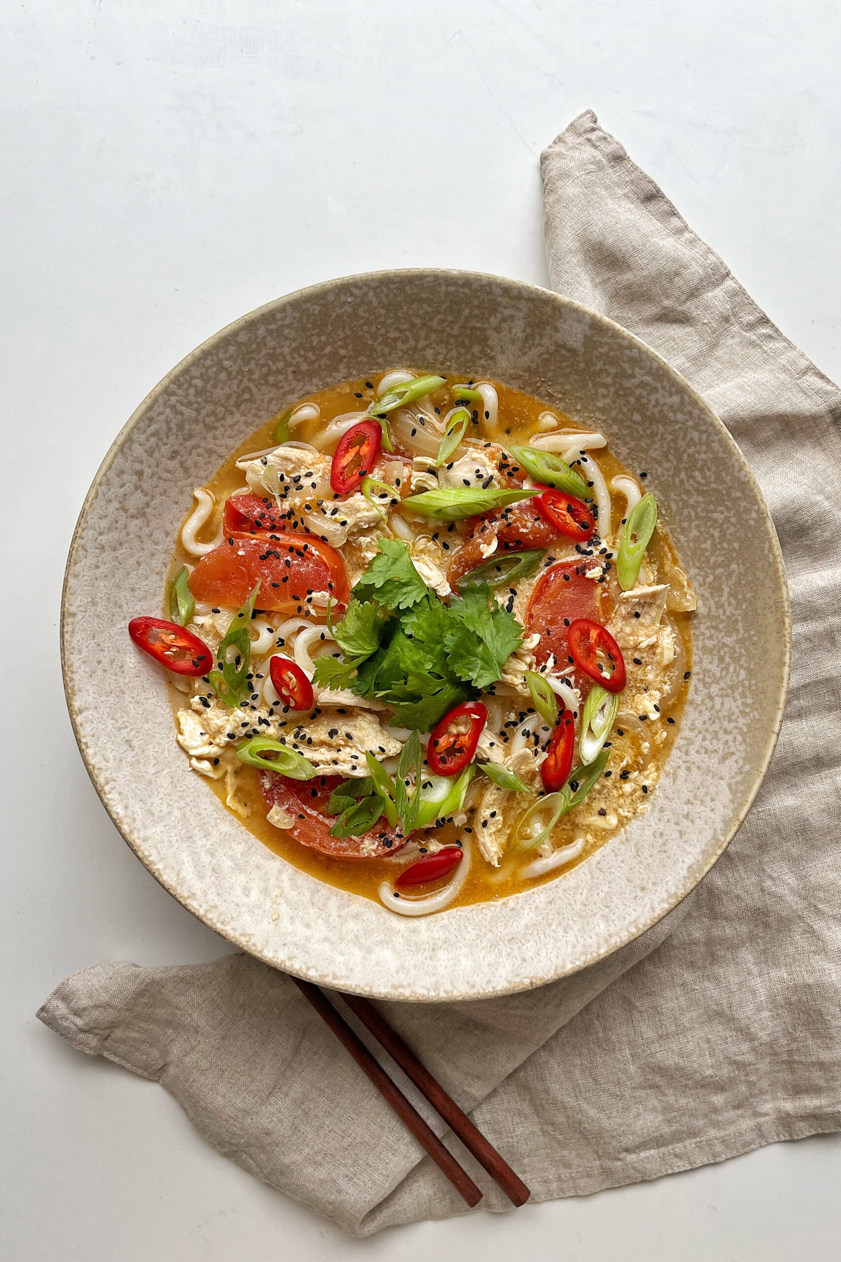 Bowl of noodle soup.