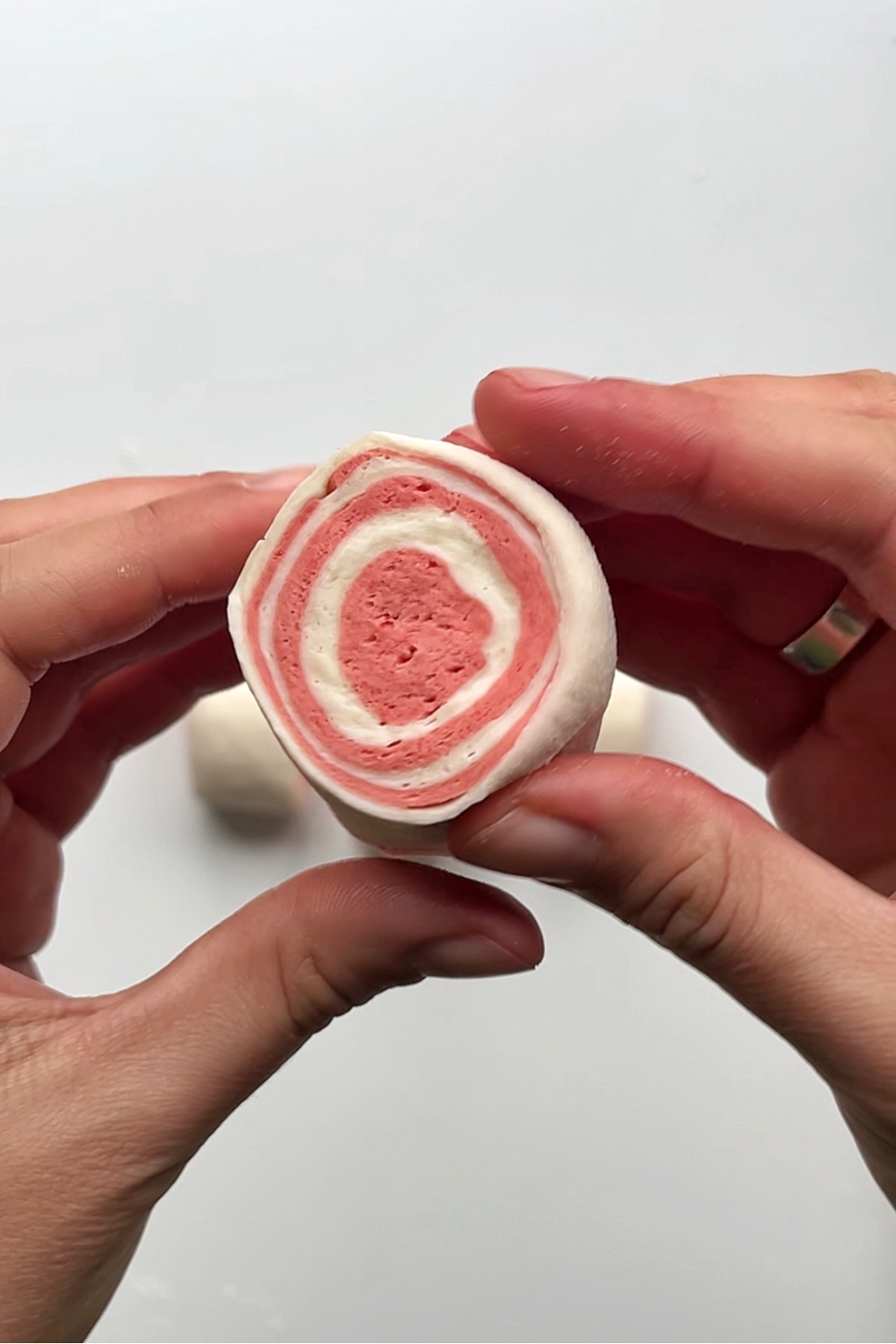 Spiral pattern in dough.