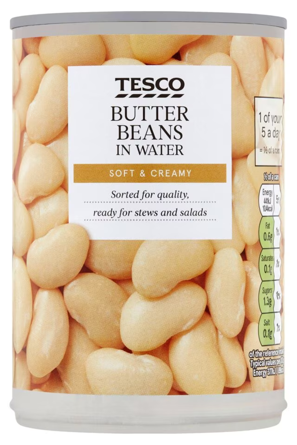 Butter beans in a tin can.