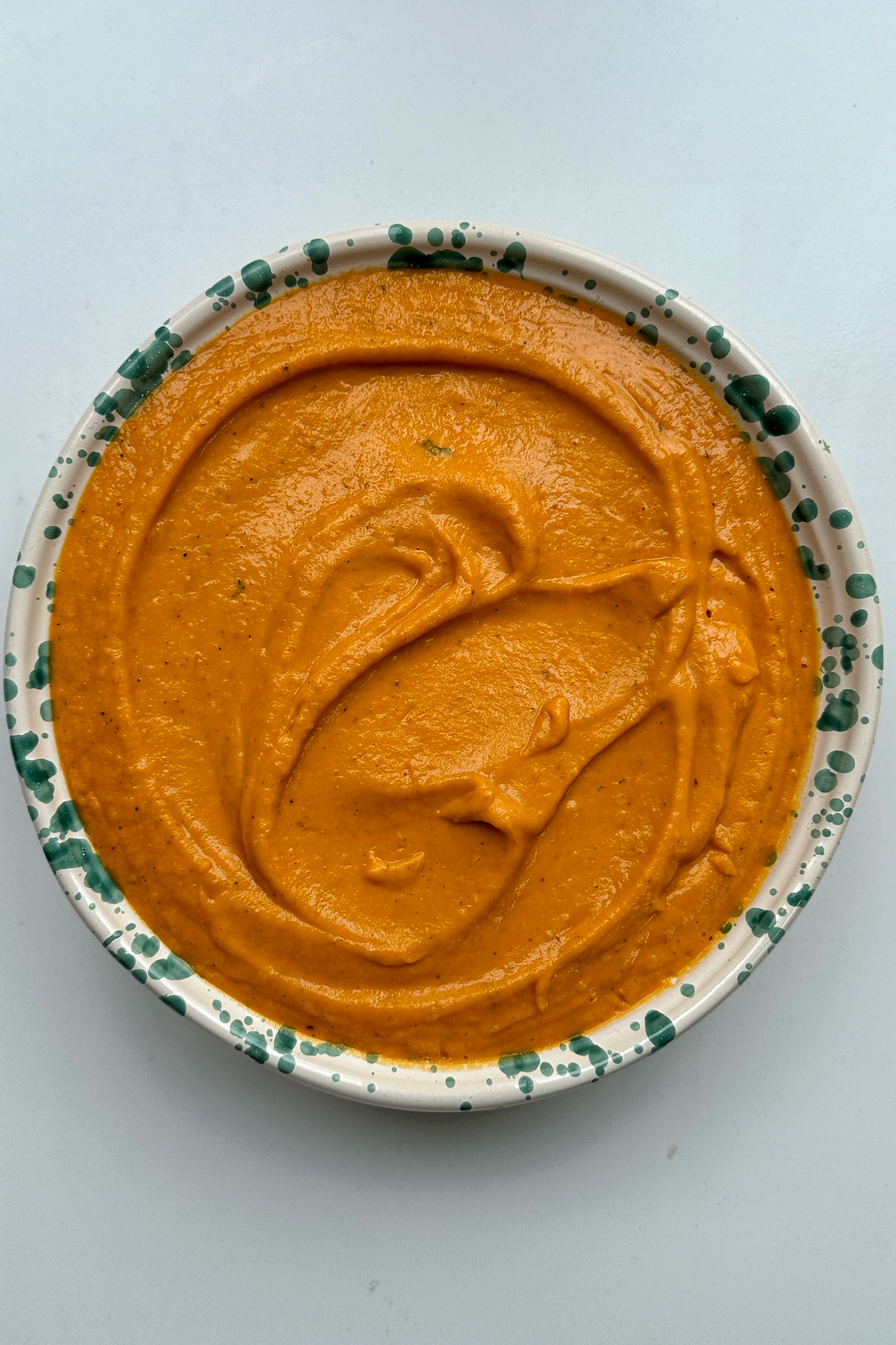 Sweet potato sauce blended in a bowl.