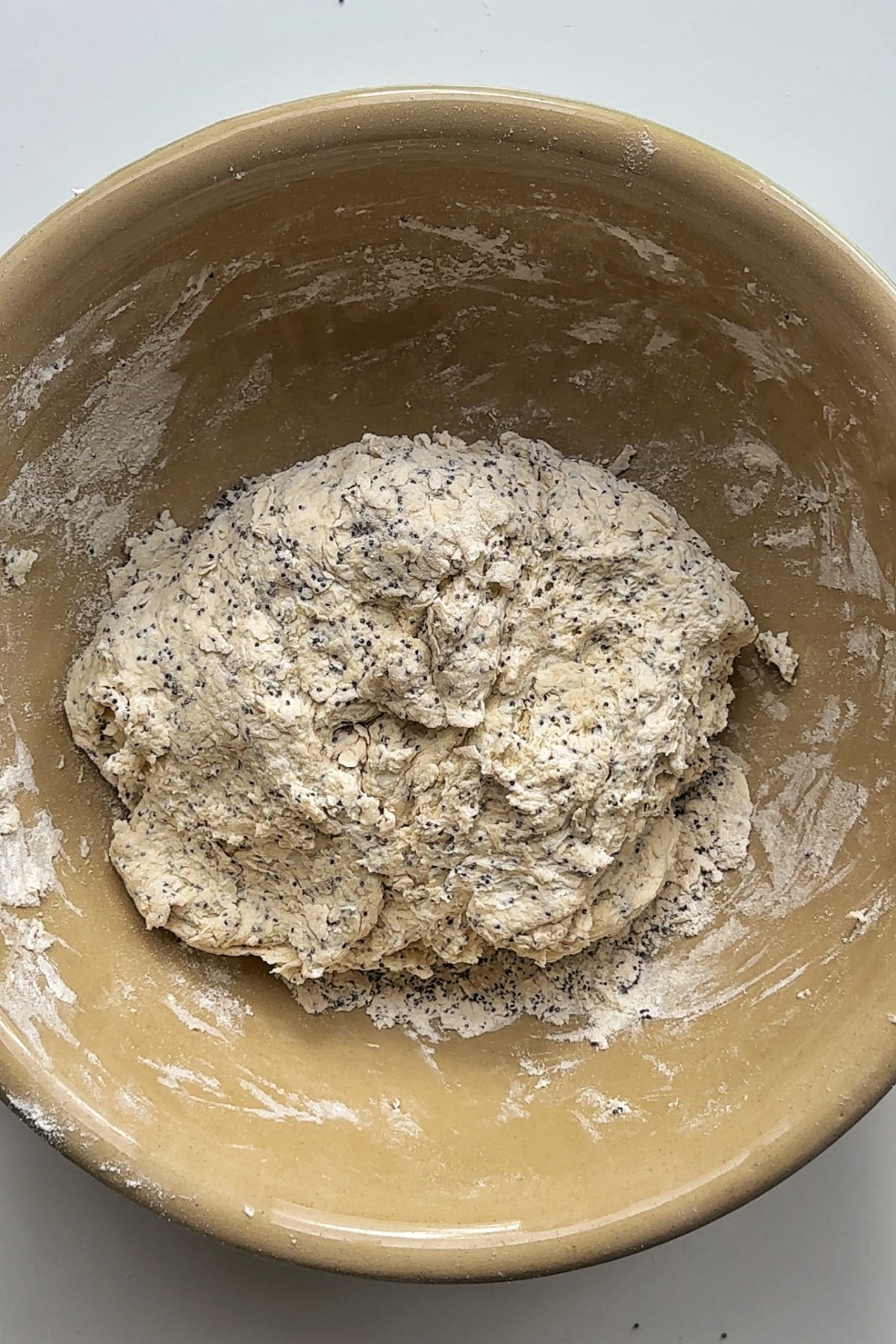 Ball of dough in a large bowl.