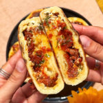 Caprese flatbreads opened up.