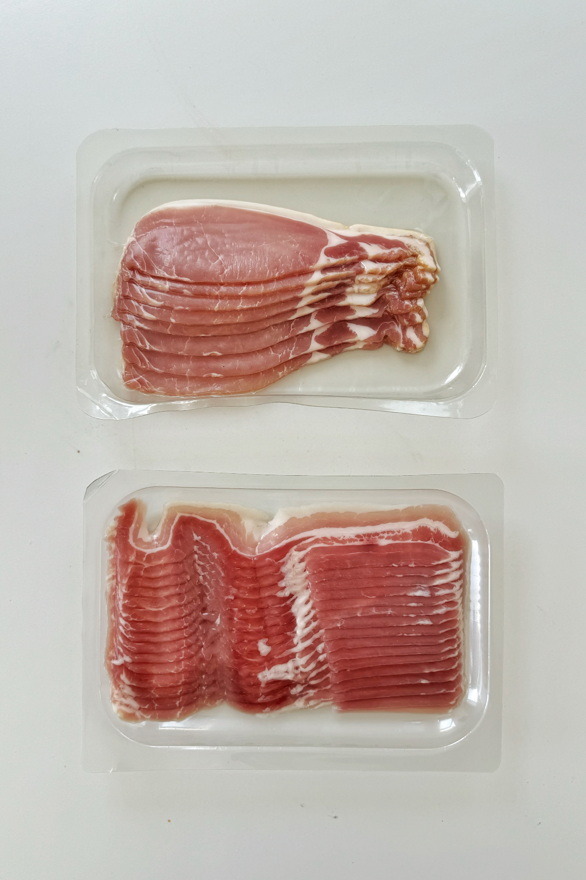 Two packs of bacon.