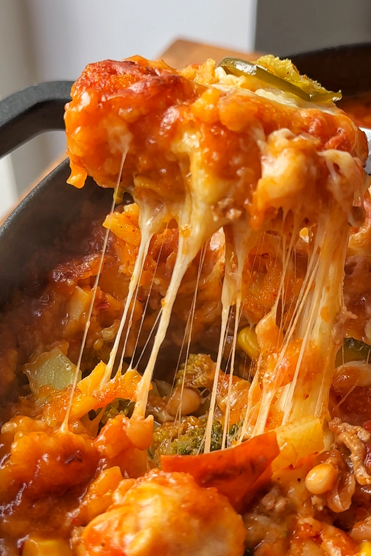 Cheese pull.