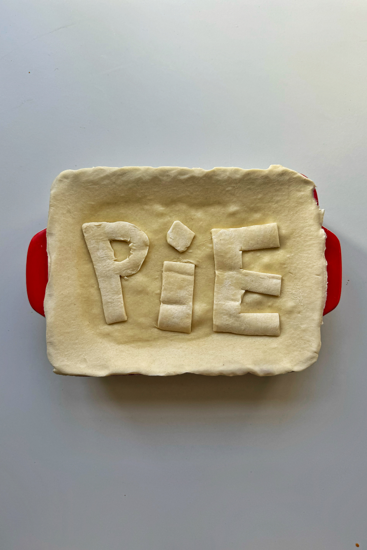 Chicken pot pie with the world pie on top.
