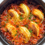 Buldak Fire Cabbage in black cast iron pan.