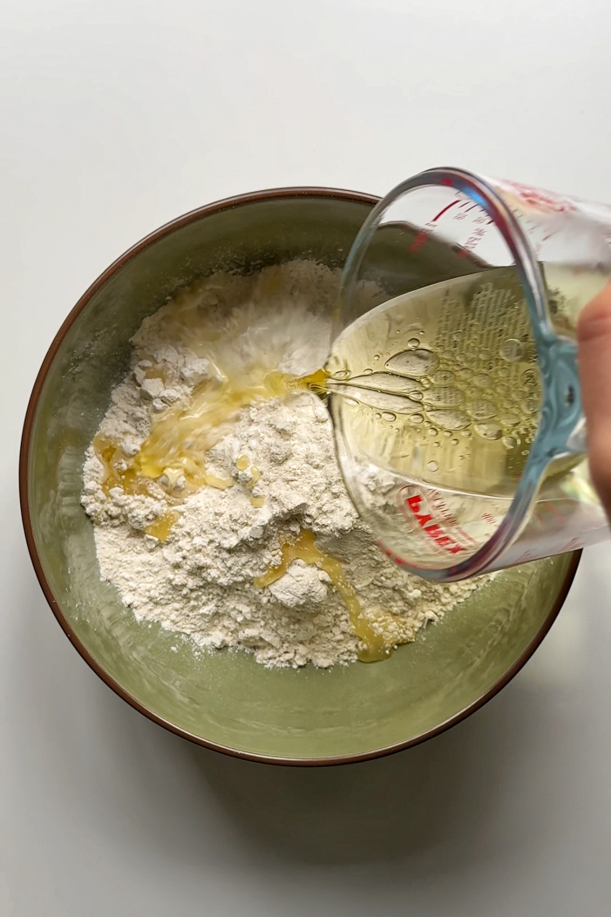 Making the dough.