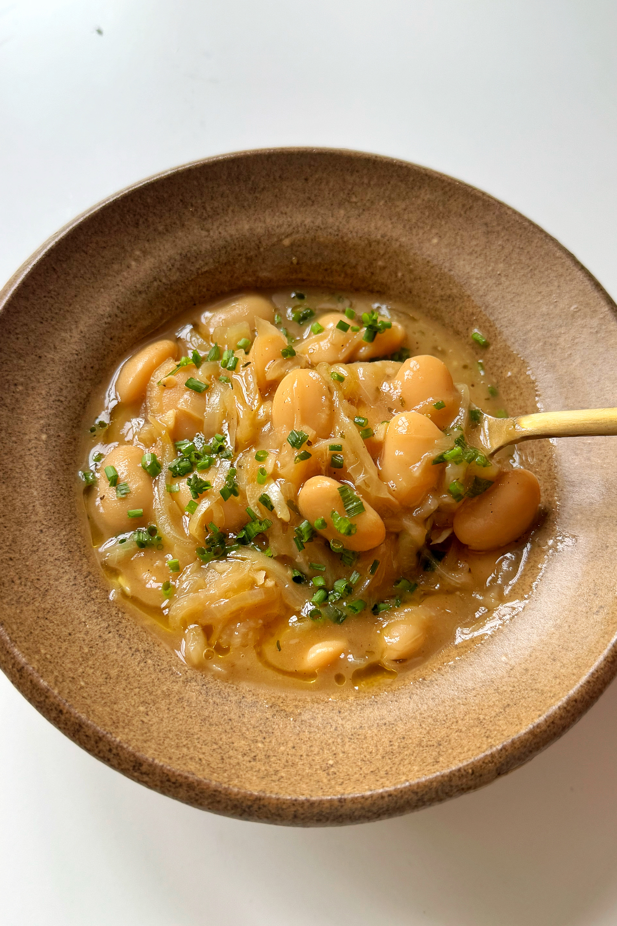 Non grilled version of butter bean soup.