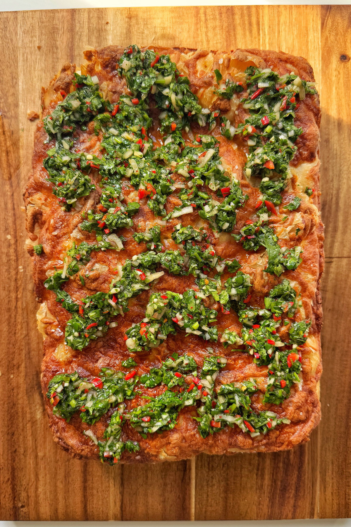 cheesy chimichurri focaccia