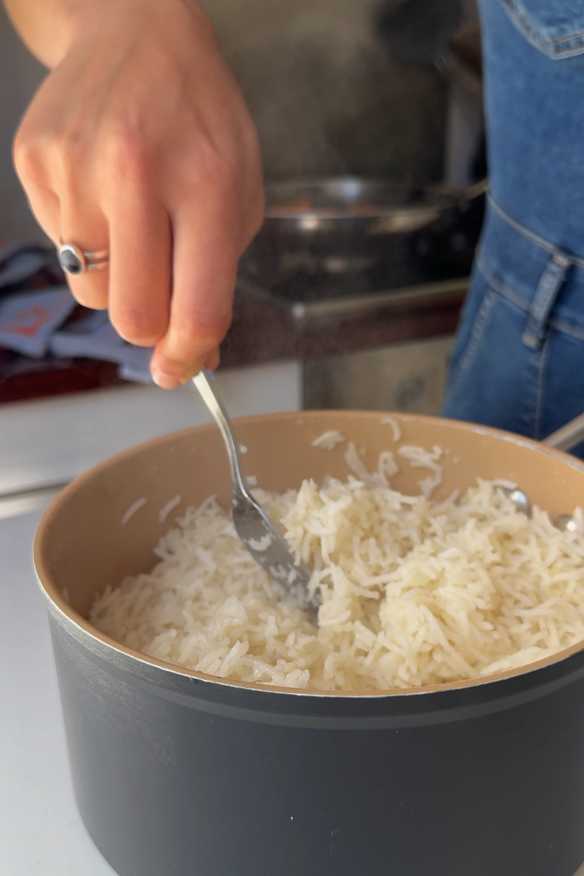 fluffy rice.