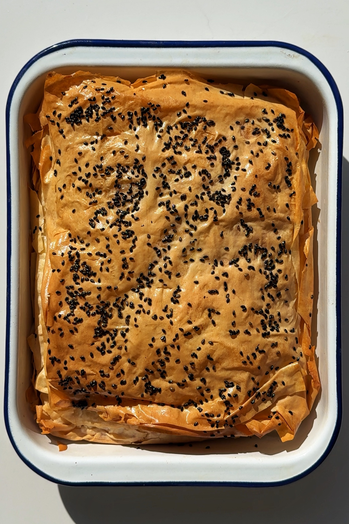 Baked tiropita.