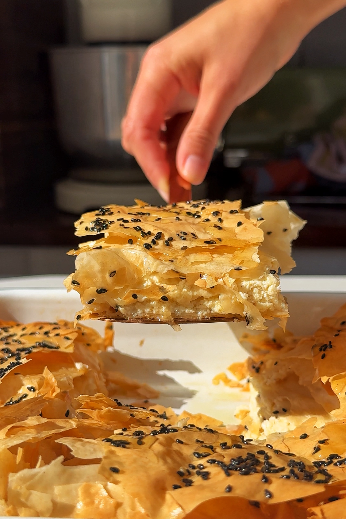 tiropita slice.