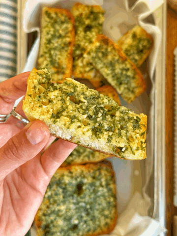 slice of ciabatta garlic bread