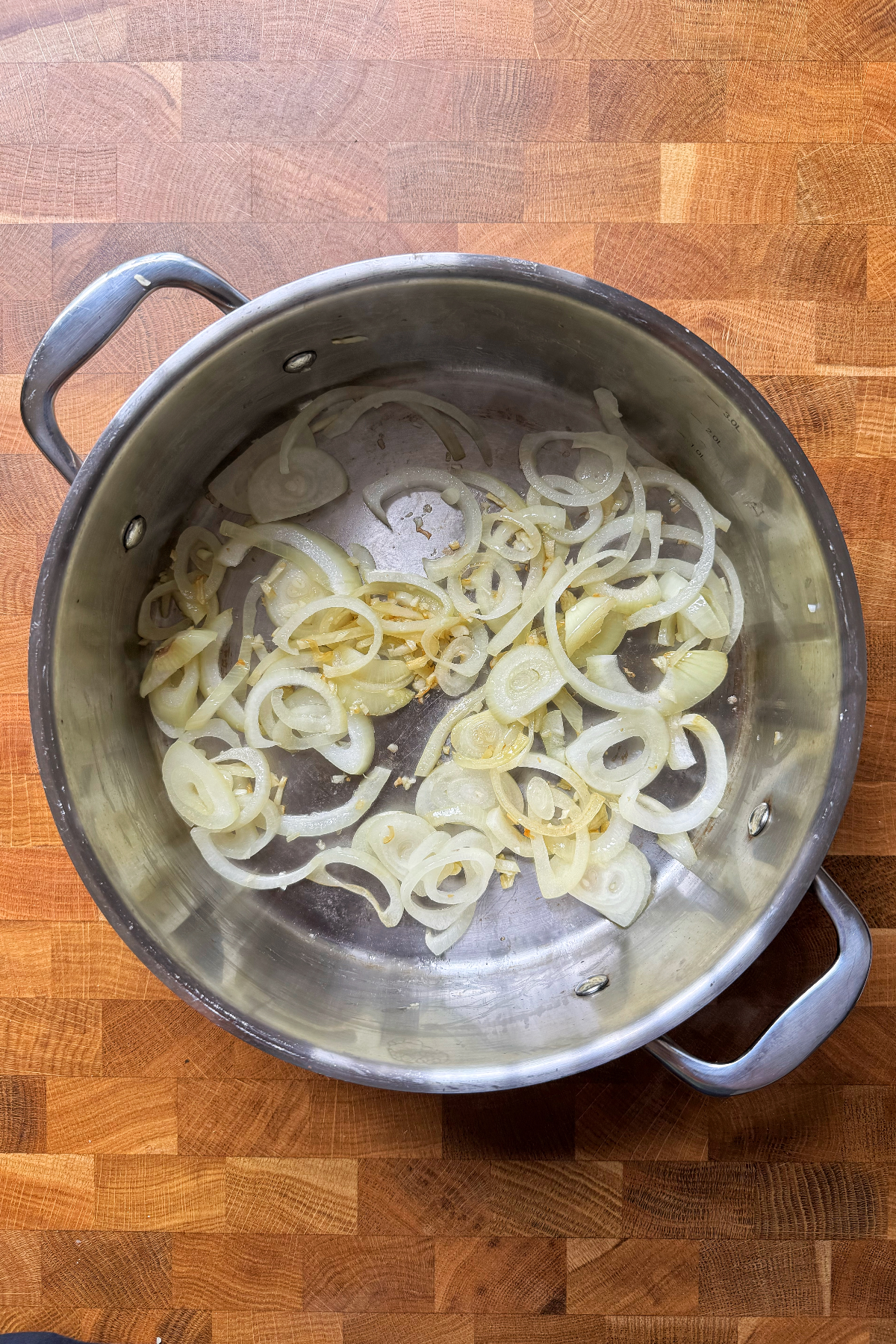 Frying onions and garlic.