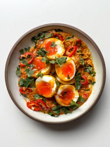 bowl of egg curry.