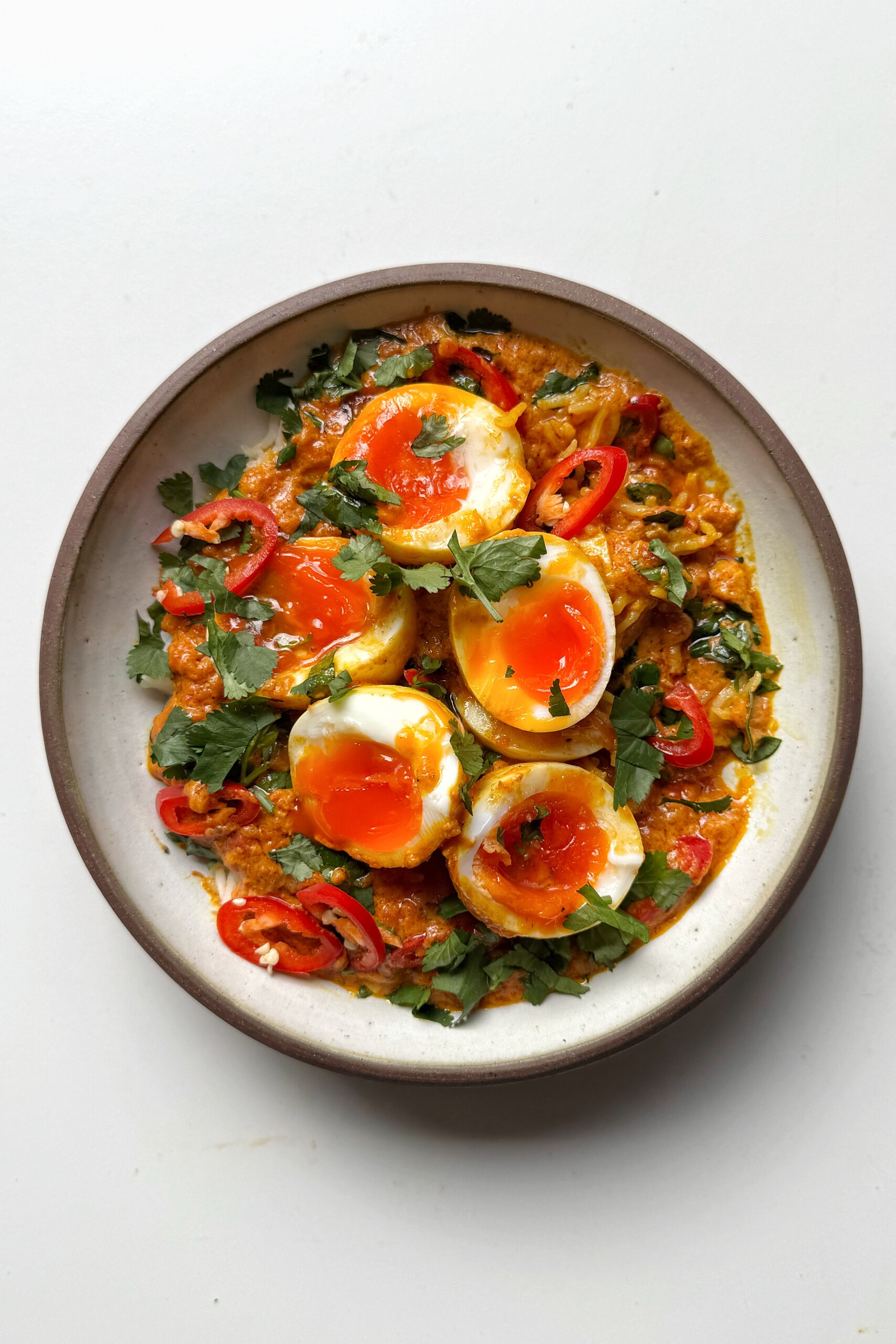bowl of egg curry.