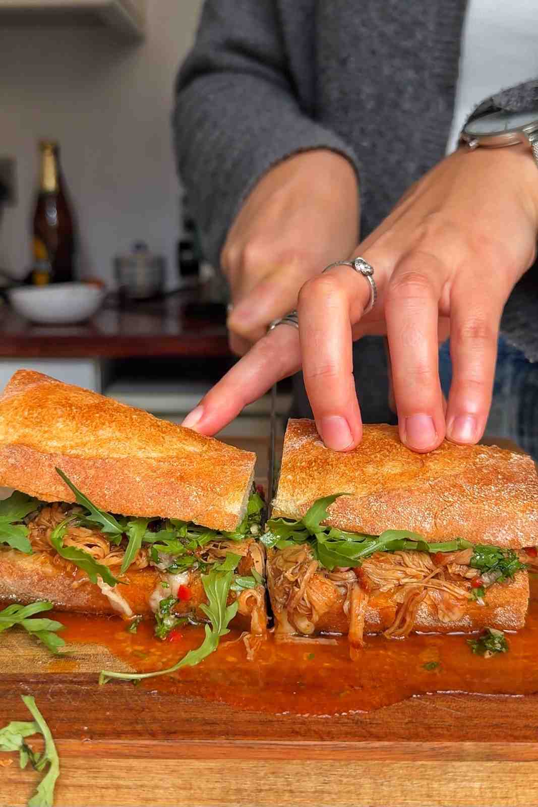 Pulled pork sandwich.